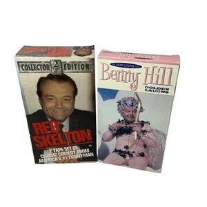 Vintage Red Skelton Benny Hill VHS Comedy Tape Lot Plastic Multicolor 3 Tapes